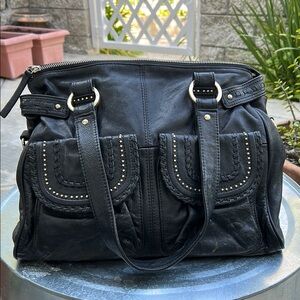 Junior Drake Black Leather Bag